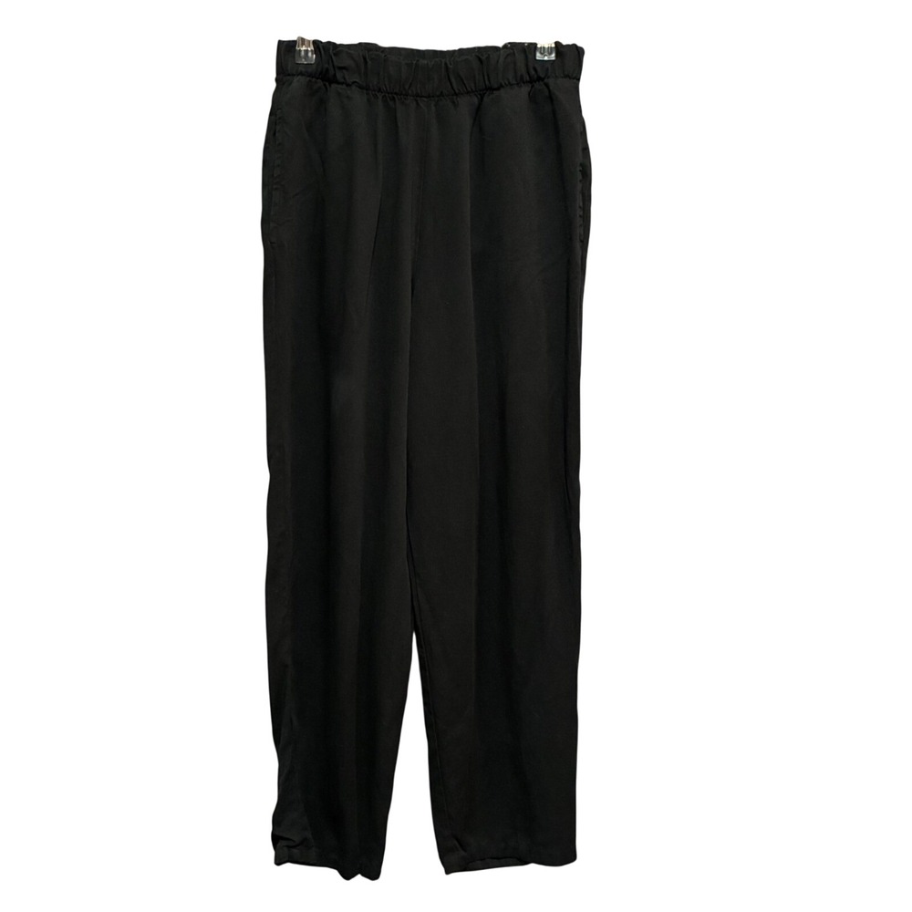 Bryn Walker Lagenlook Black Tencel Elastic‎ Waist Pant Made in USA Women Size S